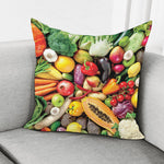 Fresh Fruits And Vegetables Print Pillow Cover