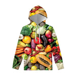 Fresh Fruits And Vegetables Print Pullover Hoodie