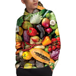 Fresh Fruits And Vegetables Print Pullover Hoodie