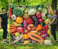 Fresh Fruits And Vegetables Print Quilt