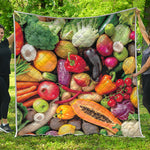 Fresh Fruits And Vegetables Print Quilt