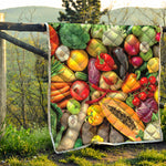 Fresh Fruits And Vegetables Print Quilt