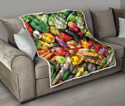 Fresh Fruits And Vegetables Print Quilt