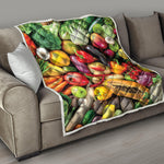 Fresh Fruits And Vegetables Print Quilt