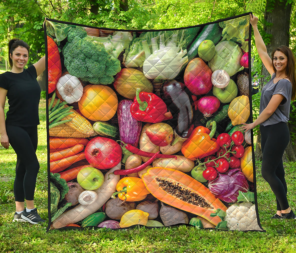 Fresh Fruits And Vegetables Print Quilt