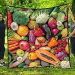 Fresh Fruits And Vegetables Print Quilt