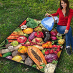 Fresh Fruits And Vegetables Print Quilt