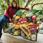 Fresh Fruits And Vegetables Print Quilt