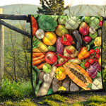Fresh Fruits And Vegetables Print Quilt