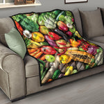 Fresh Fruits And Vegetables Print Quilt