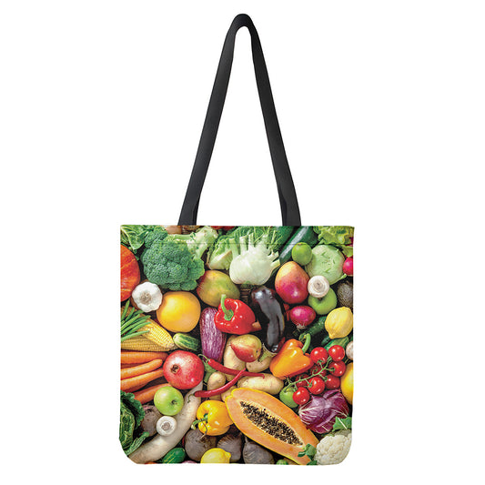 Fresh Fruits And Vegetables Print Tote Bag