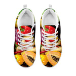 Fresh Fruits And Vegetables Print White Sneakers