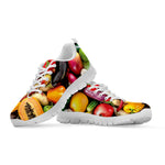 Fresh Fruits And Vegetables Print White Sneakers