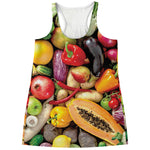 Fresh Fruits And Vegetables Print Women's Racerback Tank Top