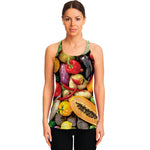 Fresh Fruits And Vegetables Print Women's Racerback Tank Top