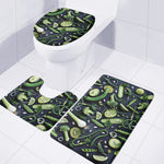 Fresh Green Fruit And Vegetables Print 3 Piece Bath Mat Set