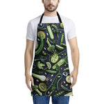 Fresh Green Fruit And Vegetables Print Apron