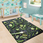 Fresh Green Fruit And Vegetables Print Area Rug