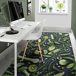 Fresh Green Fruit And Vegetables Print Area Rug