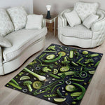 Fresh Green Fruit And Vegetables Print Area Rug