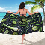Fresh Green Fruit And Vegetables Print Beach Sarong Wrap