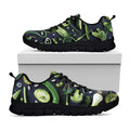 Fresh Green Fruit And Vegetables Print Black Running Shoes