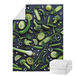 Fresh Green Fruit And Vegetables Print Blanket