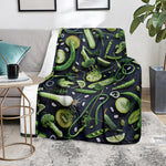 Fresh Green Fruit And Vegetables Print Blanket