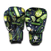 Fresh Green Fruit And Vegetables Print Boxing Gloves