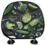 Fresh Green Fruit And Vegetables Print Car Headrest Covers