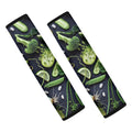 Fresh Green Fruit And Vegetables Print Car Seat Belt Covers