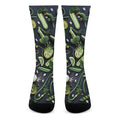 Fresh Green Fruit And Vegetables Print Crew Socks