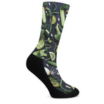 Fresh Green Fruit And Vegetables Print Crew Socks