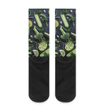 Fresh Green Fruit And Vegetables Print Crew Socks
