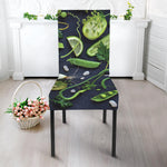 Fresh Green Fruit And Vegetables Print Dining Chair Slipcover