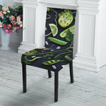 Fresh Green Fruit And Vegetables Print Dining Chair Slipcover