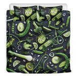 Fresh Green Fruit And Vegetables Print Duvet Cover Bedding Set