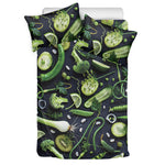 Fresh Green Fruit And Vegetables Print Duvet Cover Bedding Set