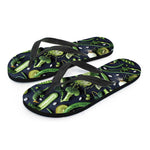 Fresh Green Fruit And Vegetables Print Flip Flops
