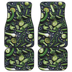Fresh Green Fruit And Vegetables Print Front and Back Car Floor Mats