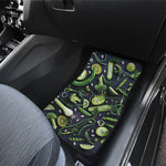 Fresh Green Fruit And Vegetables Print Front and Back Car Floor Mats