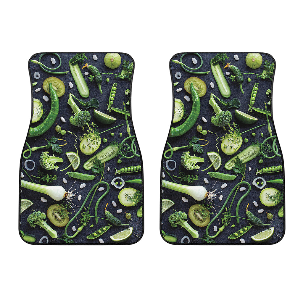 Fresh Green Fruit And Vegetables Print Front Car Floor Mats