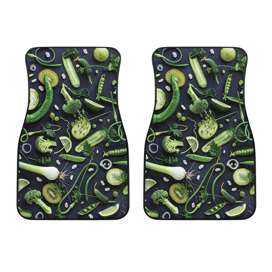 Fresh Green Fruit And Vegetables Print Front Car Floor Mats
