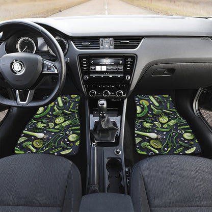 Fresh Green Fruit And Vegetables Print Front Car Floor Mats