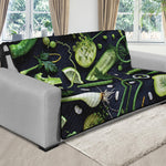 Fresh Green Fruit And Vegetables Print Futon Protector