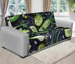 Fresh Green Fruit And Vegetables Print Futon Protector