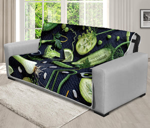 Fresh Green Fruit And Vegetables Print Futon Protector