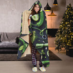 Fresh Green Fruit And Vegetables Print Hooded Blanket