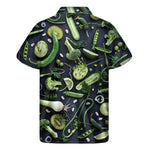 Fresh Green Fruit And Vegetables Print Men's Short Sleeve Shirt