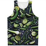 Fresh Green Fruit And Vegetables Print Men's Tank Top